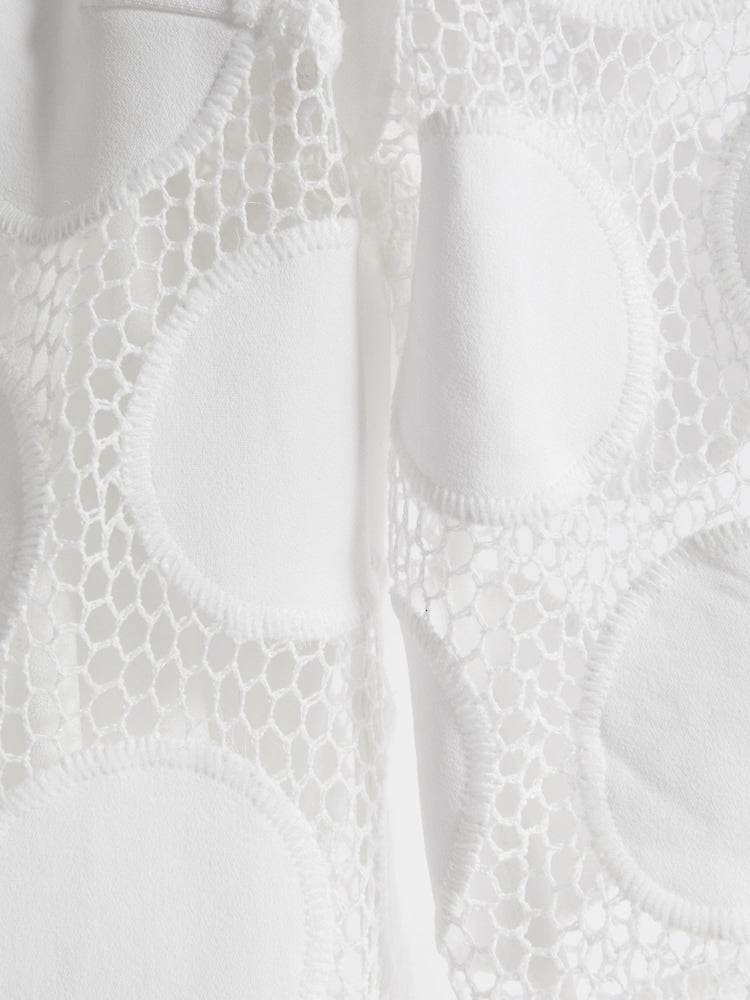 Atelier Sheer Embroidered Mini Dress In Ivory