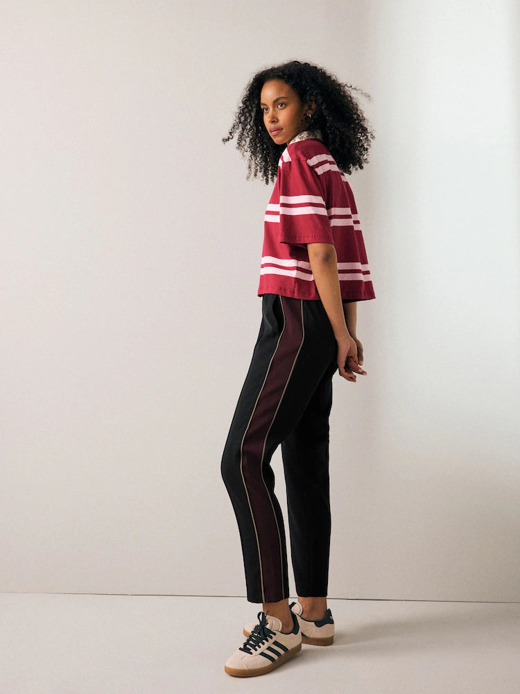 Black Tapered Track Pant Trousers