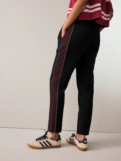 Black Tapered Track Pant Trousers