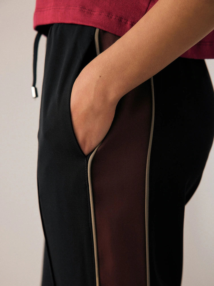 Black Tapered Track Pant Trousers