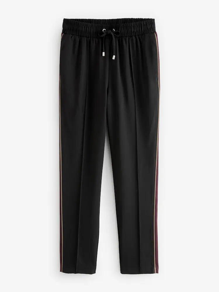 Black Tapered Track Pant Trousers