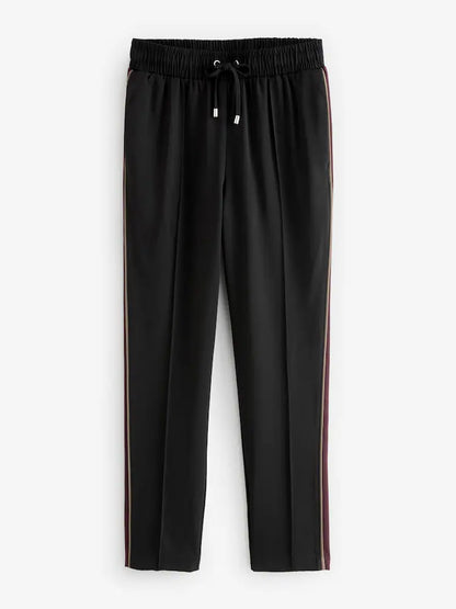 Black Tapered Track Pant Trousers
