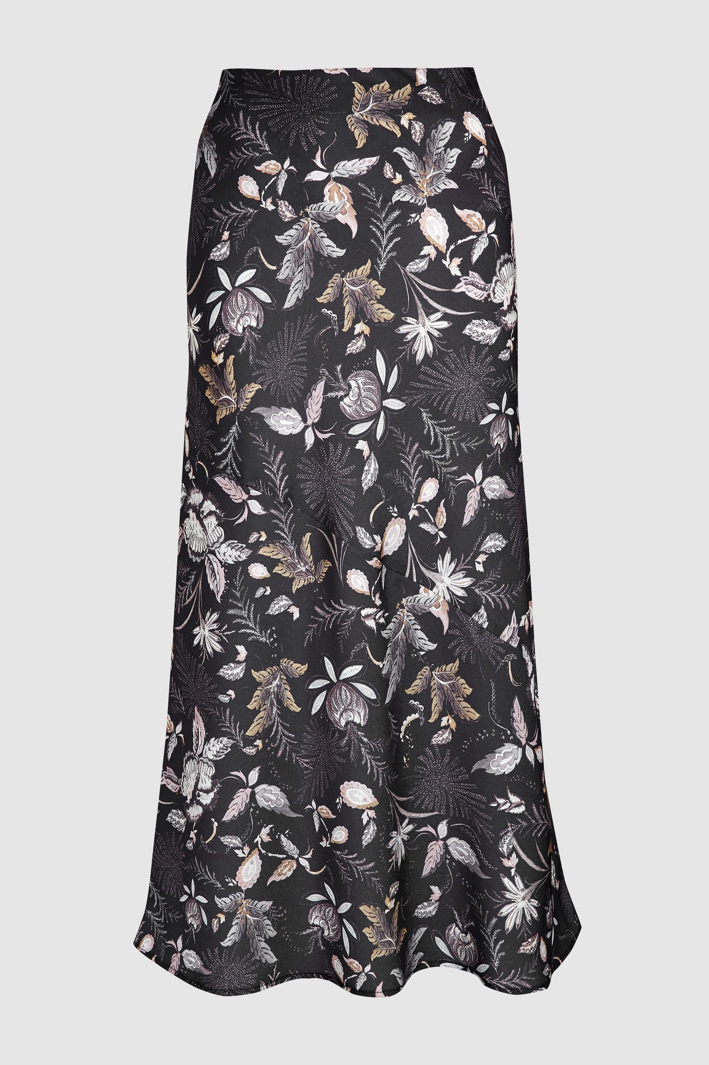 Grey Floral Slip Skirt