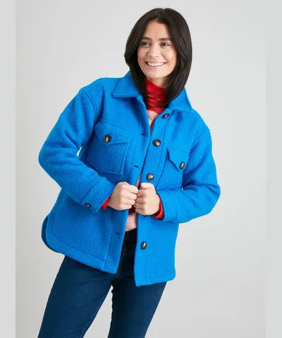 Blue Bouclé Shacket