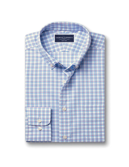 Non Iron Slim Fit Stretch Check Oxford Extra Slim Fit Shirt
