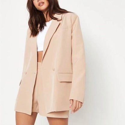 Missguided Oversized Blazer and Shorts Sand
