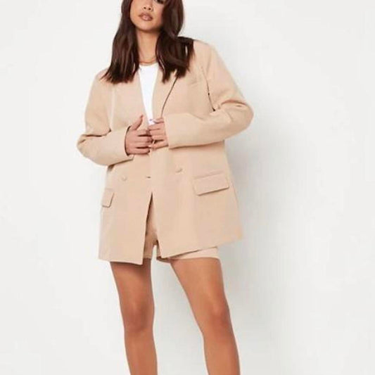 Missguided Oversized Blazer and Shorts Sand