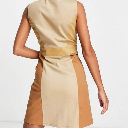 Button Through Colour Black Twill