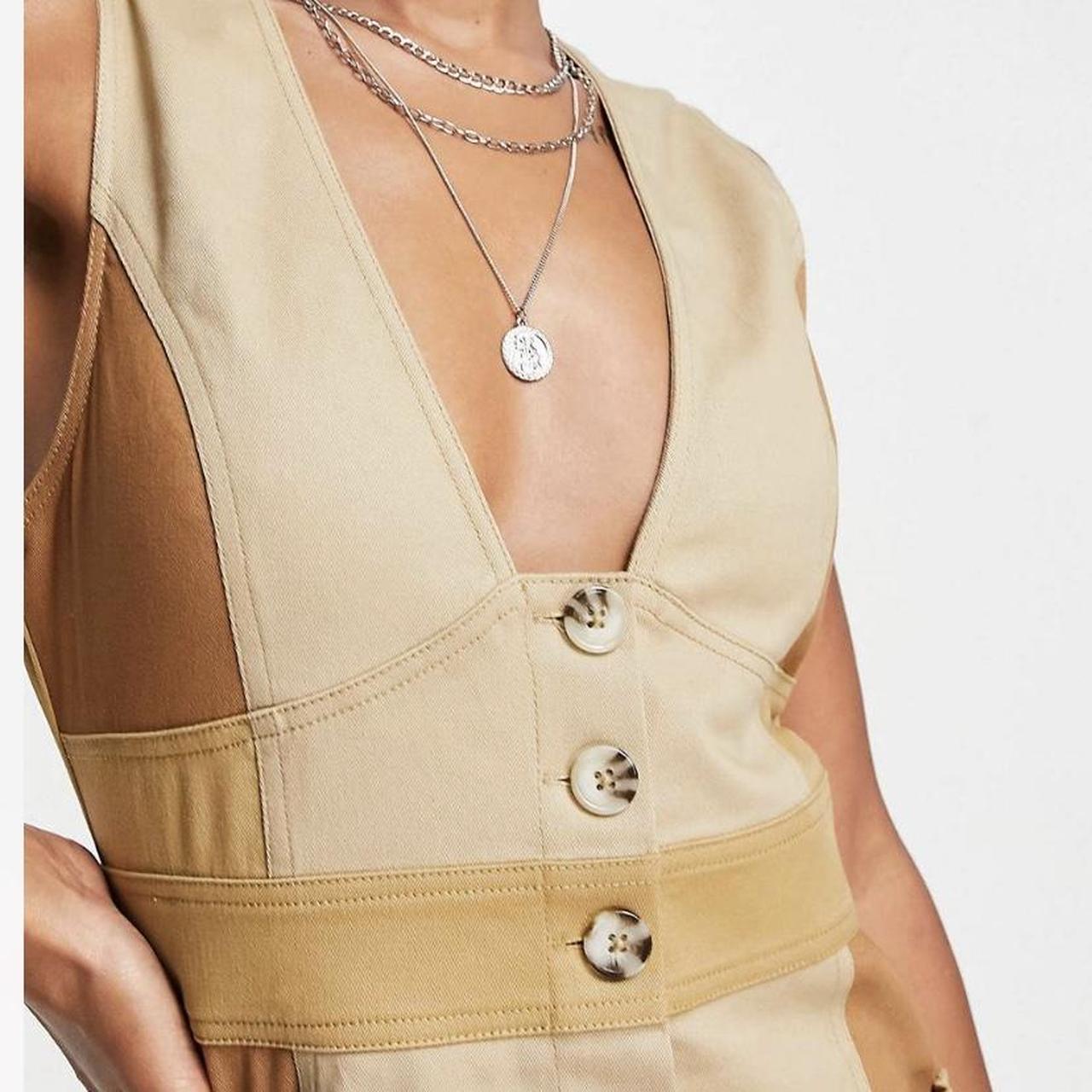 Button Through Colour Black Twill