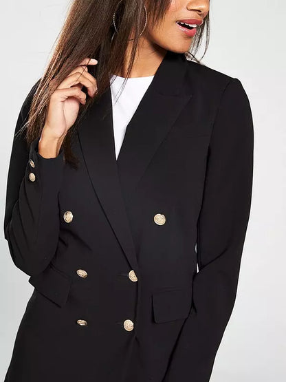 Longline Military Jacket - Black