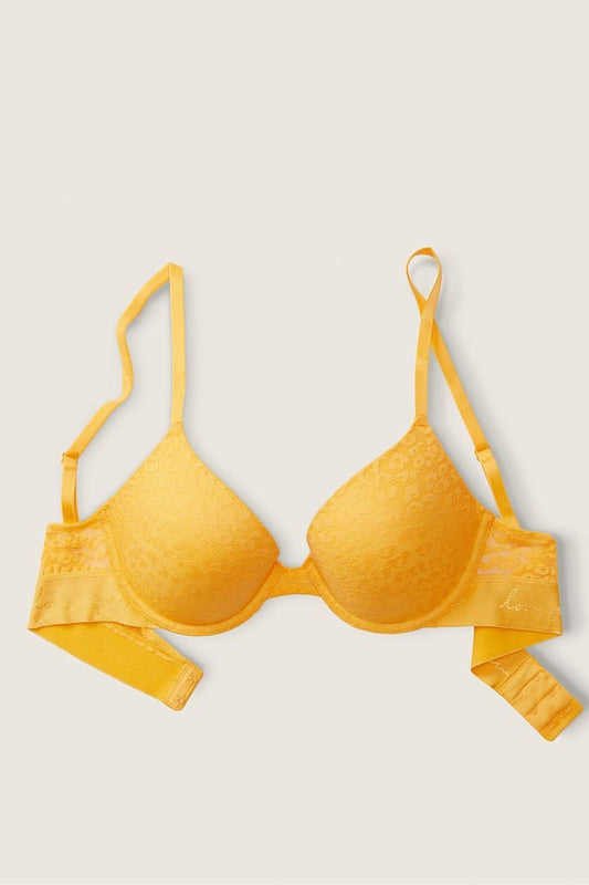 Mazie Yellow Lace Push Up  Bra