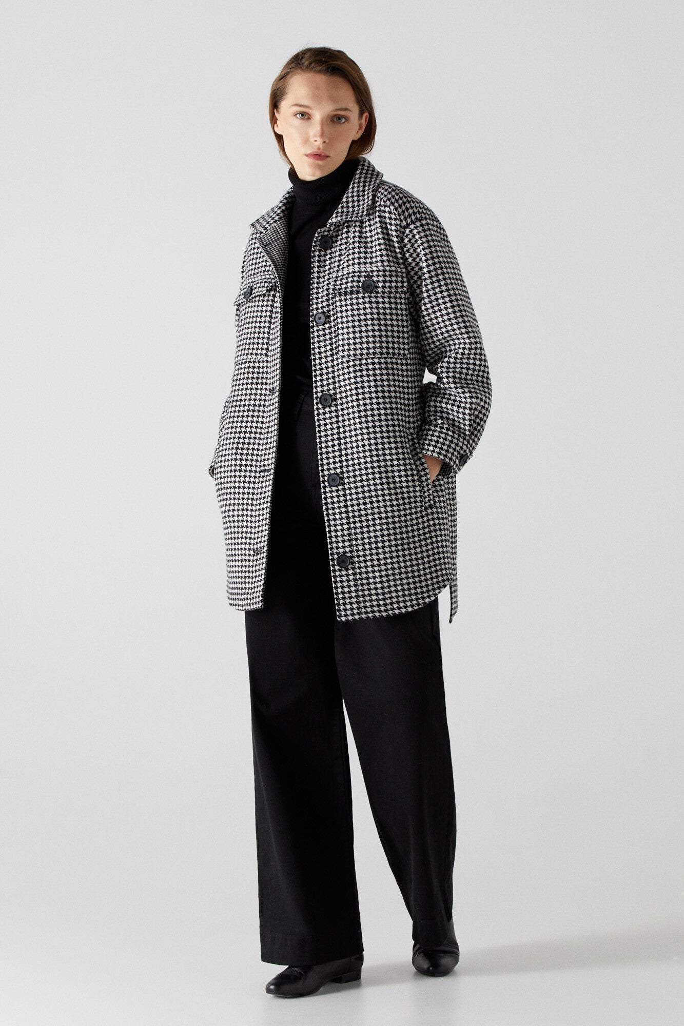 Houndstooth Quilted Overshirt