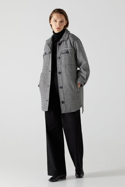 Houndstooth Quilted Overshirt