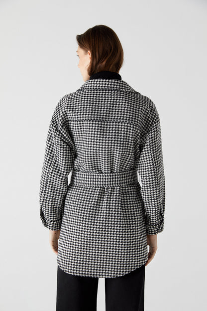 Houndstooth Quilted Overshirt