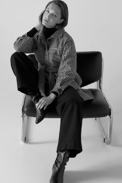 Houndstooth Quilted Overshirt