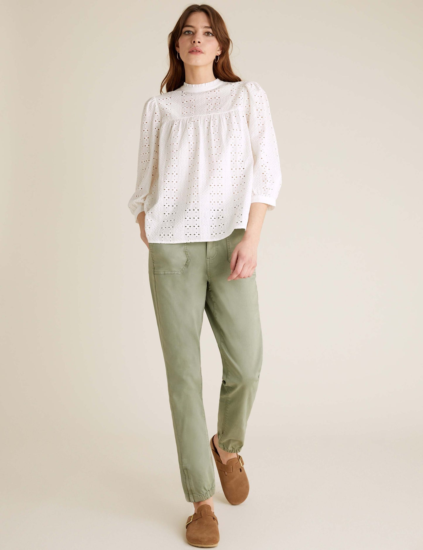 Pure Cotton Broderie Short Sleeve Blouse