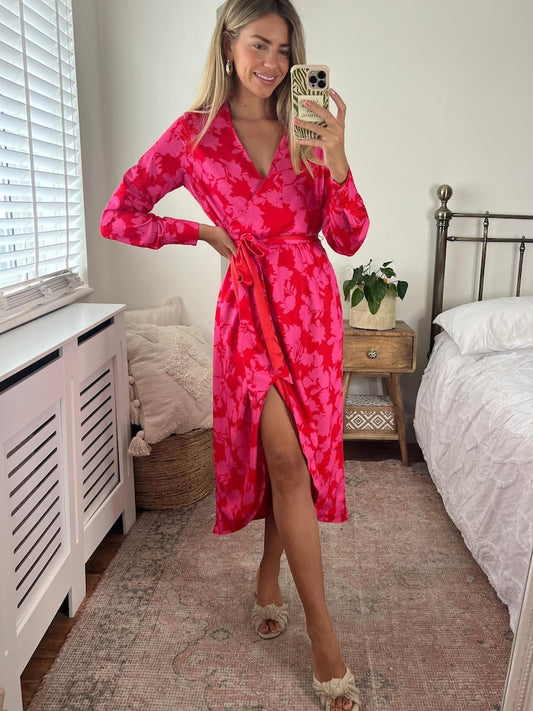 Pink/Red Fergie Reversible 2 in 1 Wrap Midi
