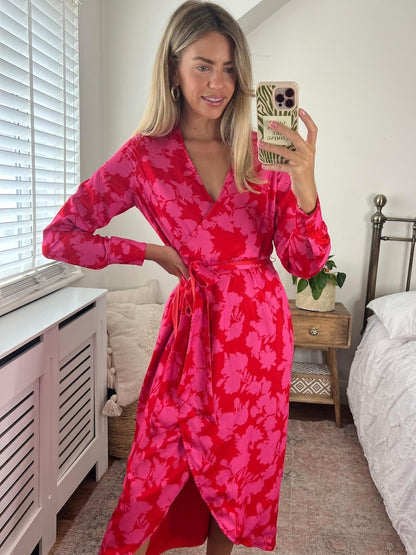 Pink/Red Fergie Reversible 2 in 1 Wrap Midi