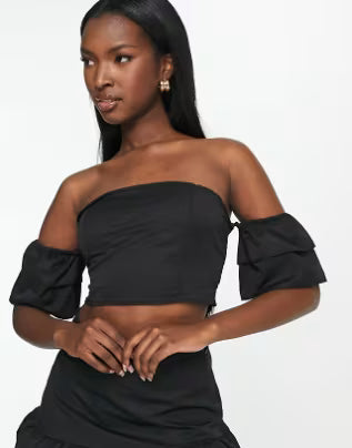 Bandeau and Skirt Co-ord set in black