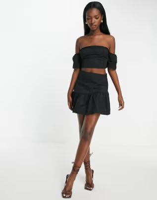Bandeau and Skirt Co-ord set in black