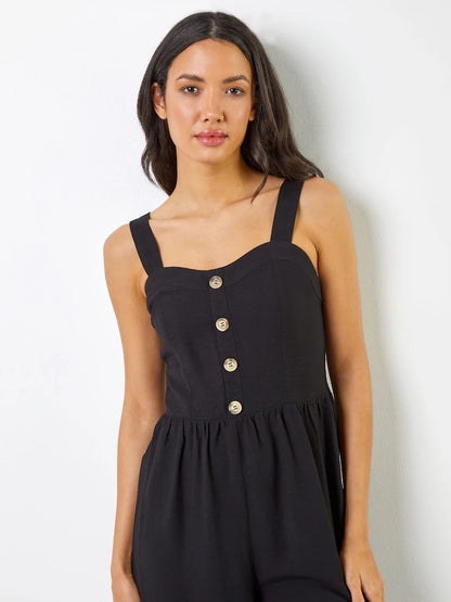 Black Wide Leg Culotte Jumpsuit