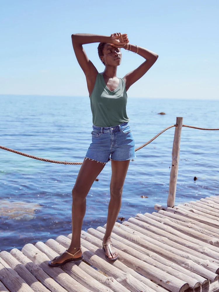 Blue Mineral Slouch Vest