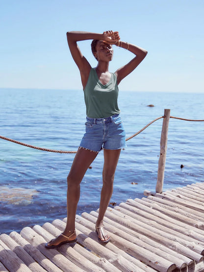 Blue Mineral Slouch Vest