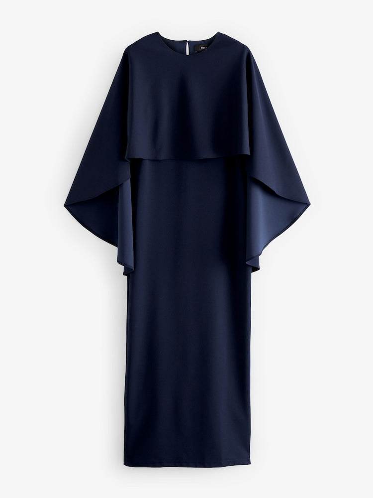 Next Navy Blue Cape Maxi Dress