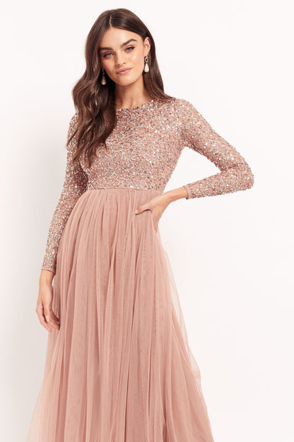 Long Sleeve Deluxe Dress Blush Pink