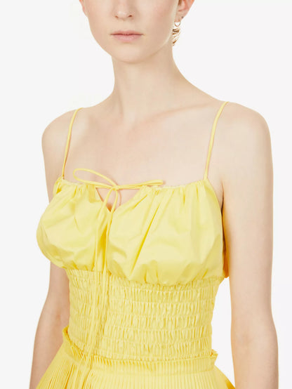 Juno Shirred - Waist Poplin Top