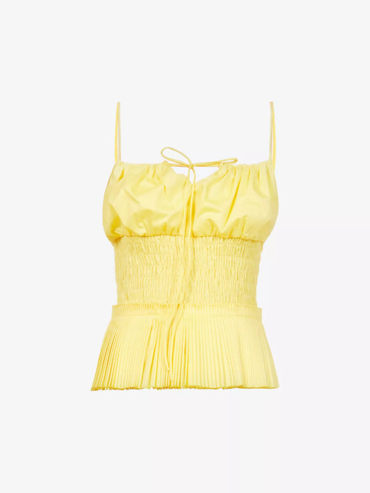 Juno Shirred - Waist Poplin Top