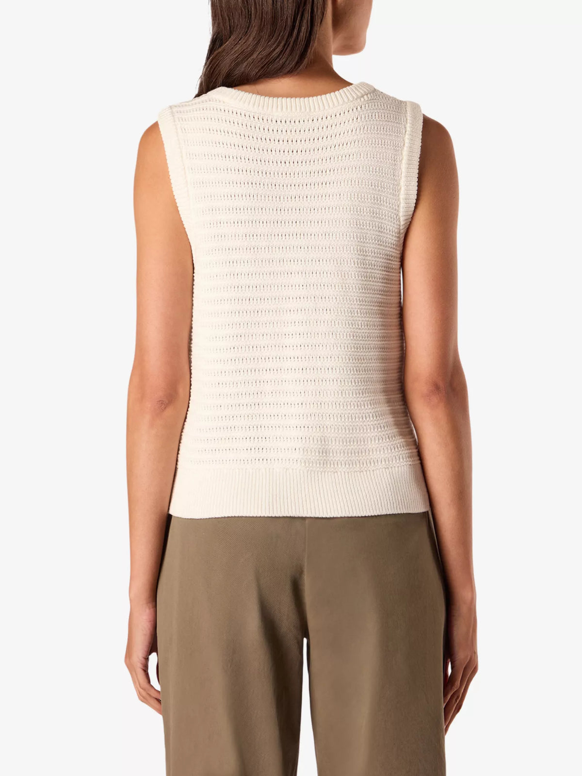 Knitted Scoop Neck Button Down Cotton Vest