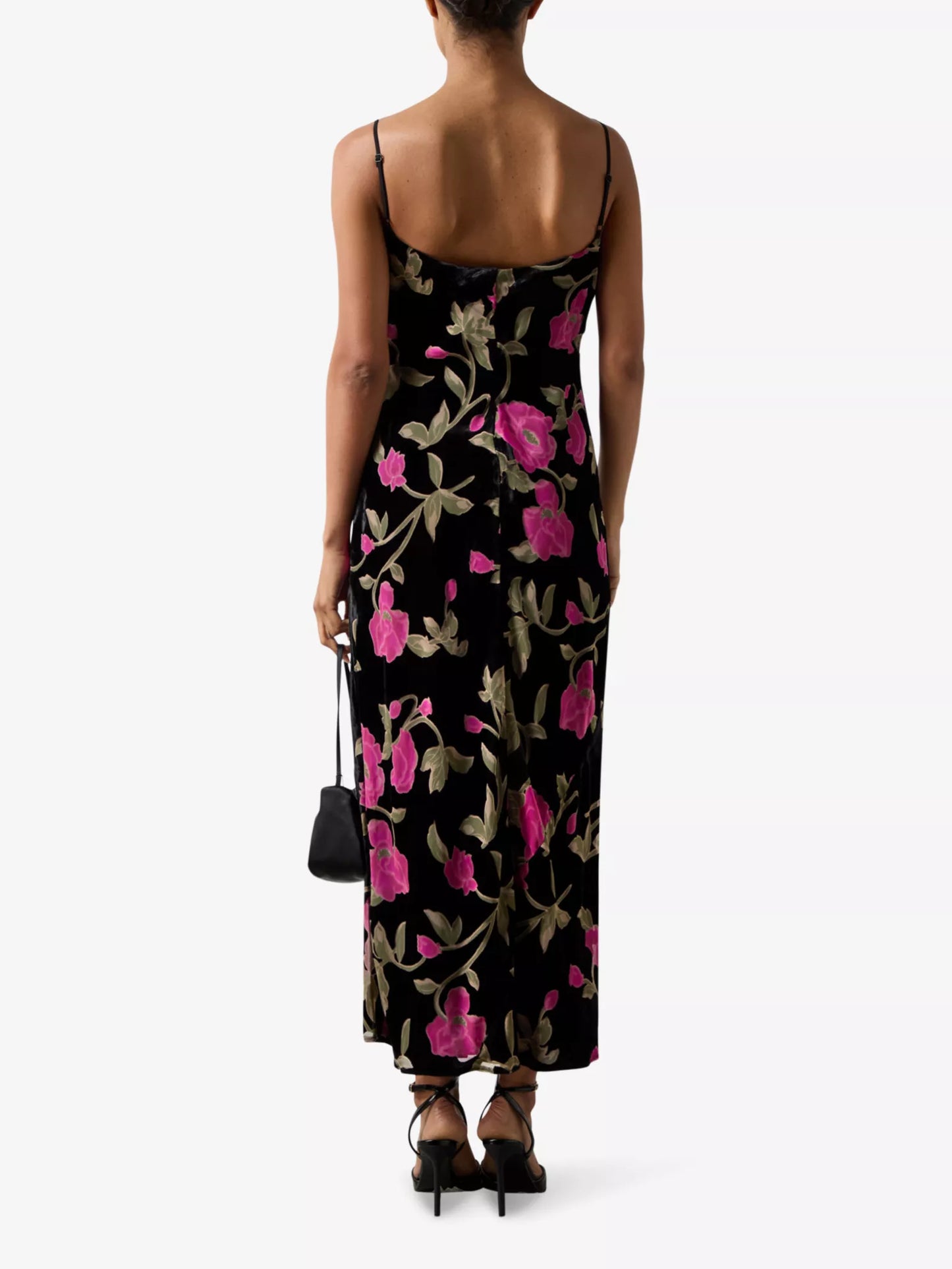 Pink Matilda Floral Velvet Burnout Maxi Dress