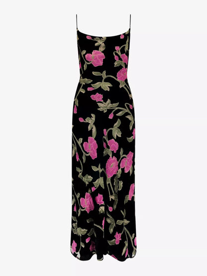 Pink Matilda Floral Velvet Burnout Maxi Dress