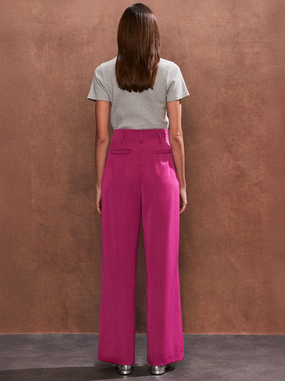 Pink High Waist Wide Leg Trouser