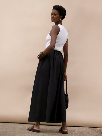 Black Cotton Poplin Skirt