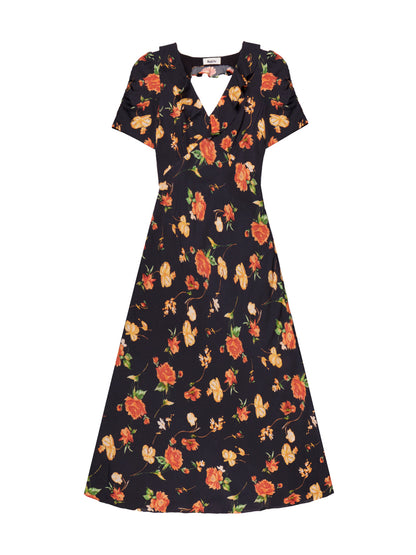 Floral Print Tie Back Dress