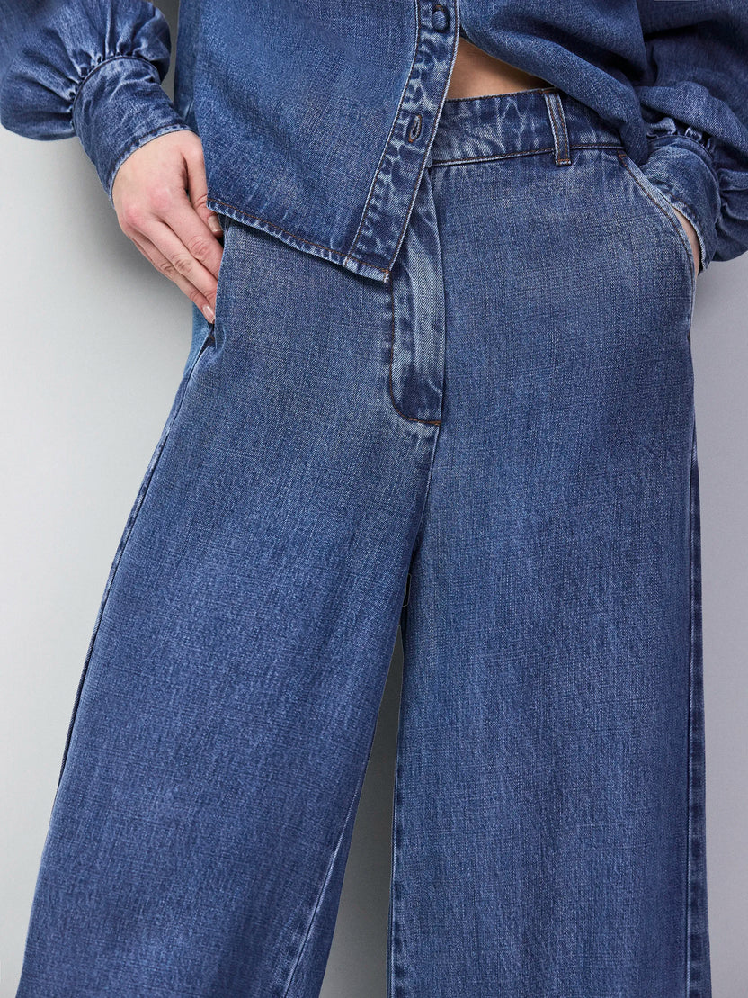 Blue Lyocell Denim Tailored Jeans