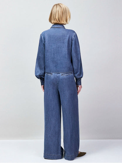 Blue Lyocell Denim Tailored Jeans