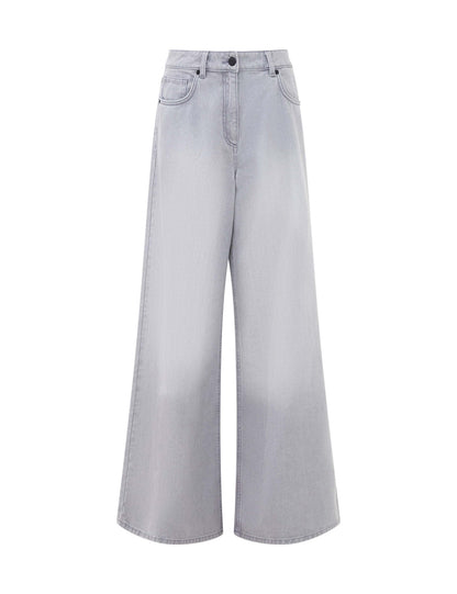 Relaxed pure Cotton Mid Rise Wide Leg Jeans