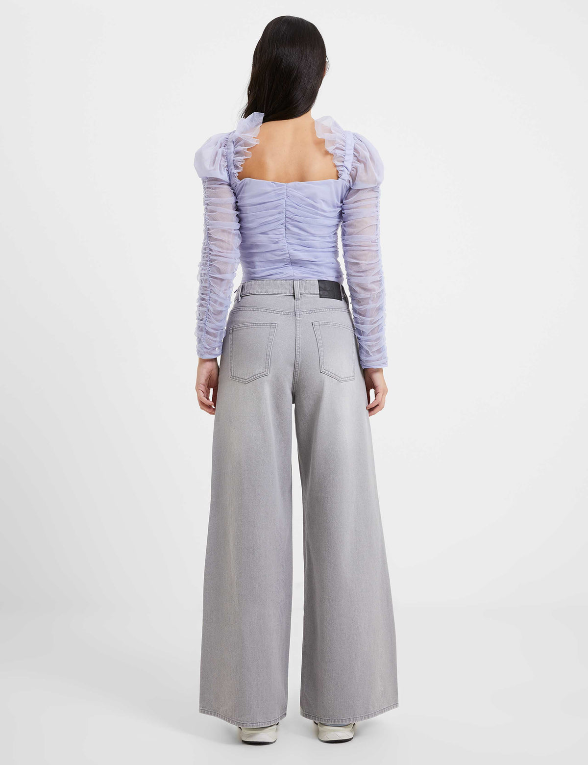 Relaxed pure Cotton Mid Rise Wide Leg Jeans