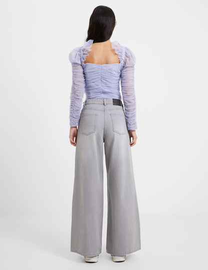 Relaxed pure Cotton Mid Rise Wide Leg Jeans