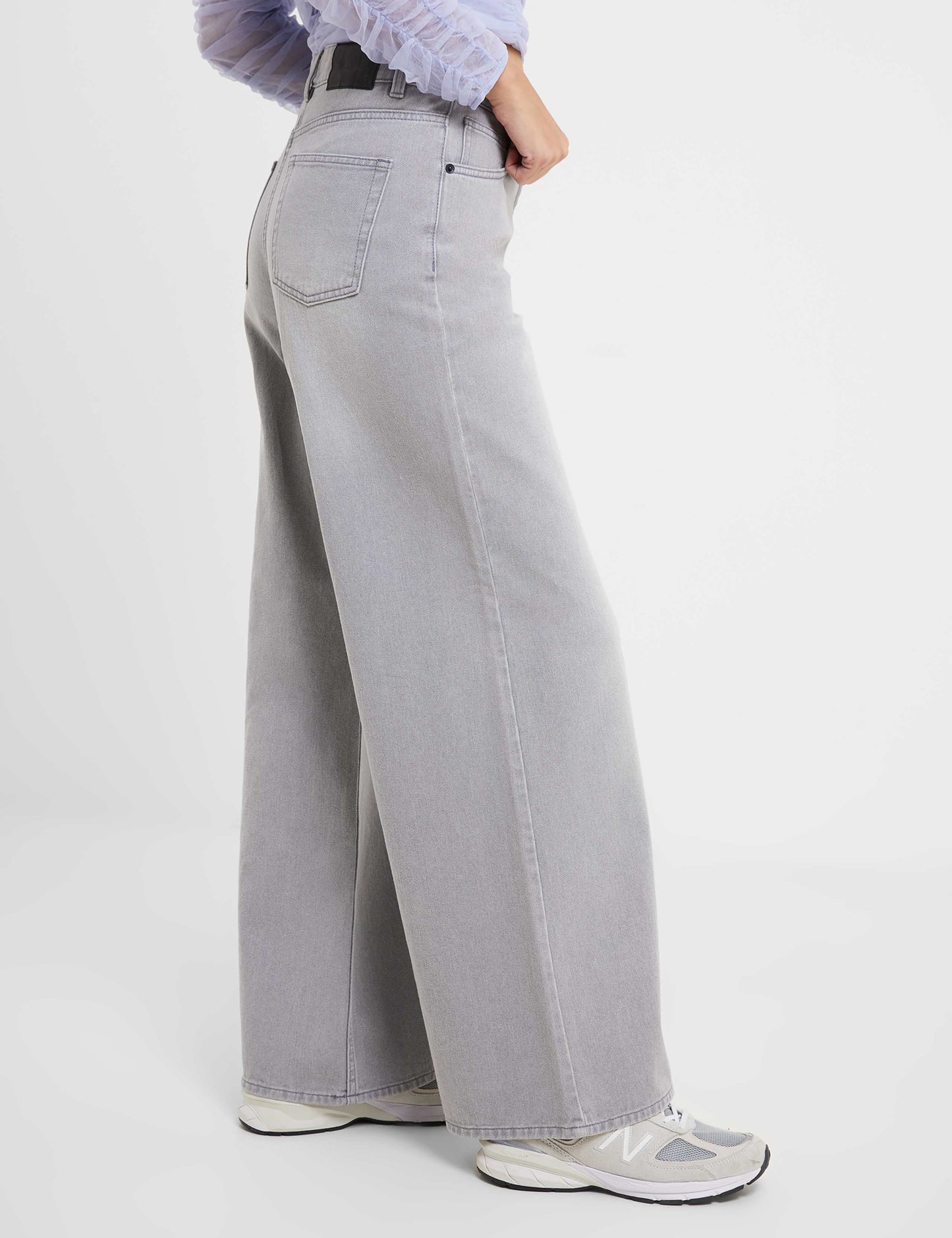 Relaxed pure Cotton Mid Rise Wide Leg Jeans