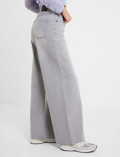 Relaxed pure Cotton Mid Rise Wide Leg Jeans