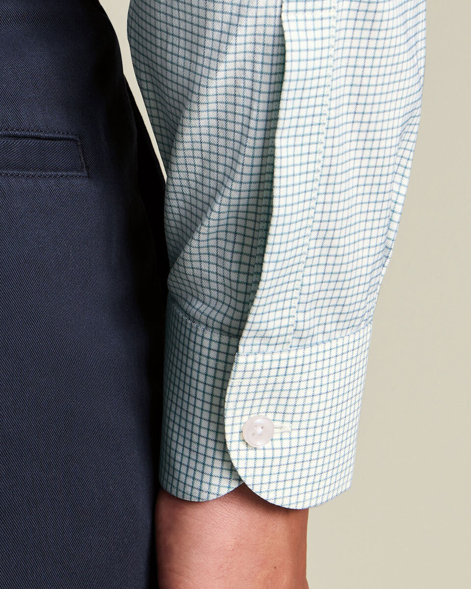 Non-Iron Twill Performance Check Shirt - Green