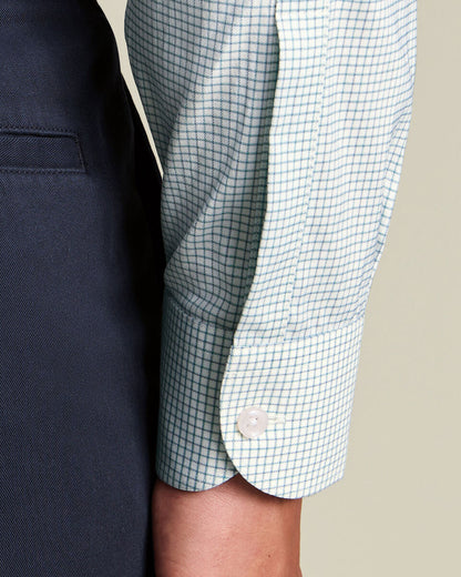 Non-Iron Twill Performance Check Shirt - Green