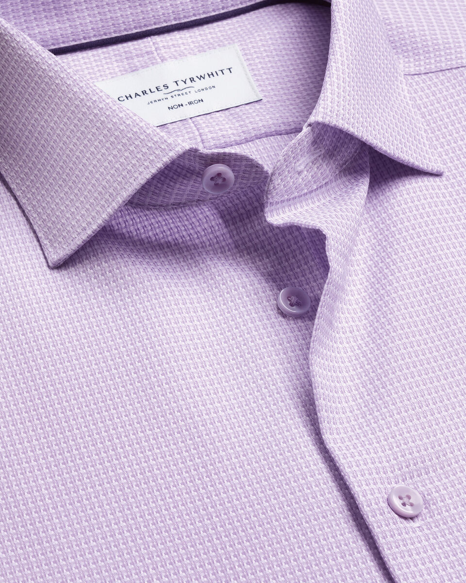 Non-Iron Stretch Texture Classic Fit Shirt – Lilac