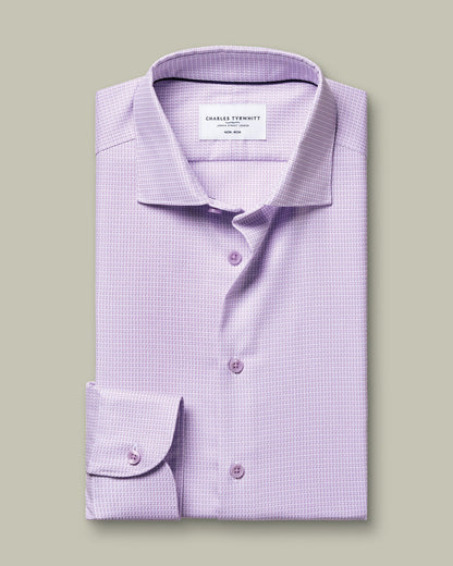 Non-Iron Stretch Texture Classic Fit Shirt – Lilac