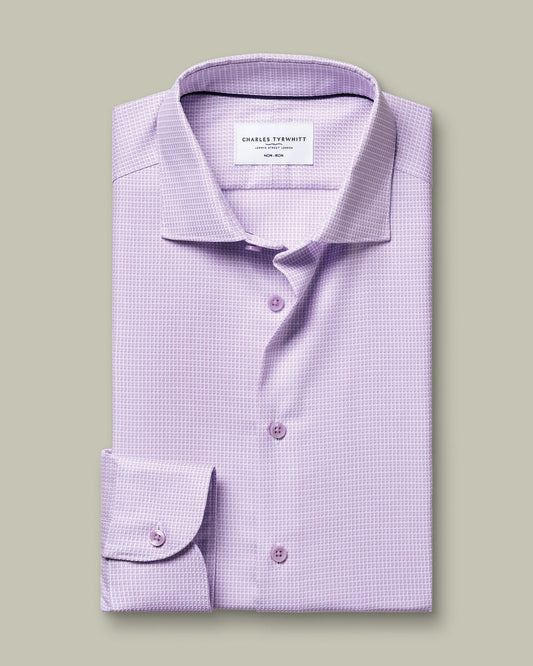 Non-Iron Stretch Texture Classic Fit Shirt – Lilac