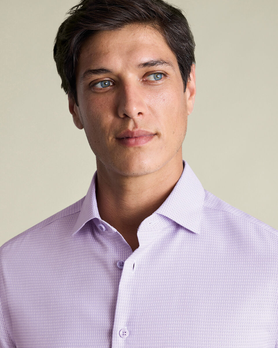 Non-Iron Stretch Texture Classic Fit Shirt – Lilac